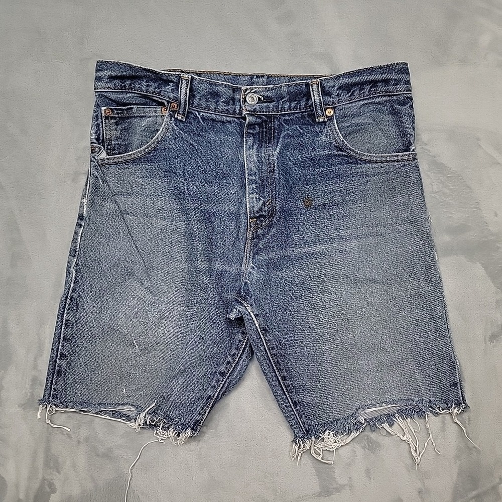 Levi Shorts Mens 34 Faded Distressed Blue 517 Cut Off Jorts Denim Jean‎ Summer